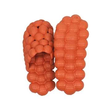 LEPHYON Bubble Slides |Funny Golf Ball Slides| Lightweight Foam Shower Shoes Men|Comfortable Womens Slippers|Stylish Non-Slip Soles Unisex (Orange, W8)