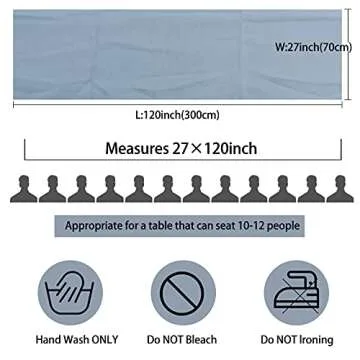 Elegant Dusty Blue Chiffon Table Runner Set for Events