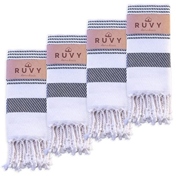Ruvy Home Basics Turkish Cotton Hand Towels Set of 4