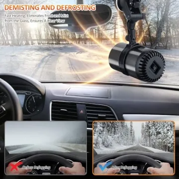 Car Heater, 12V 150W Portable Car Heater 2 in 1 Fast Heating and Cooling Car Heater, Car Windshield Defogging and Defrosting,Car Defroster That Plugs into Cigarette Lighter Suitable for All Car
