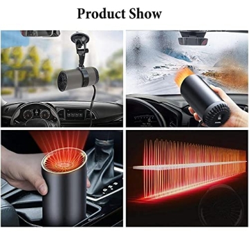 Car Heater, 12V 150W Portable Car Heater 2 in 1 Fast Heating and Cooling Car Heater, Car Windshield Defogging and Defrosting,Car Defroster That Plugs into Cigarette Lighter Suitable for All Car