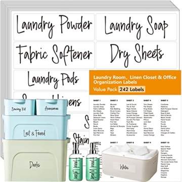 Hebayy 242 pcs Laundry Room & Home Organization Labels