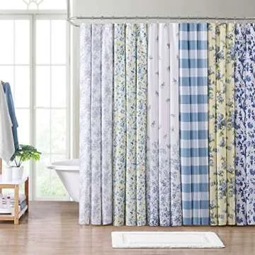 Laura Ashley Shower Curtain - Elegant Floral Design for Bathrooms