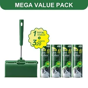 Fedicelly Large Lint Rollers Pet Hair Extra Sticky Furniture,Cat Dog Hair Remover Laundry Clothes Ca...