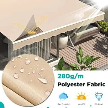 AECOJOY Retractable Awning for Patios and Cafes