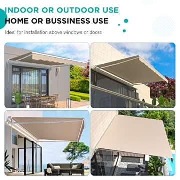 AECOJOY Retractable Awning for Patios and Cafes