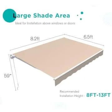 AECOJOY Retractable Awning for Patios and Cafes