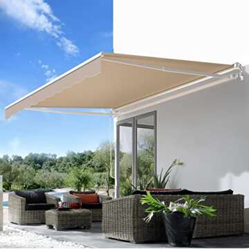AECOJOY Retractable Awning for Patios and Cafes