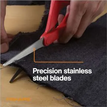 Fiskars Petite Left Handed Scissors, Crafting and Sewing Stainless Steel Scissors for Smaller Hands, Ergonomic Handle, Paper and Fabric Supplies for Office, Arts, and Crafts, Red