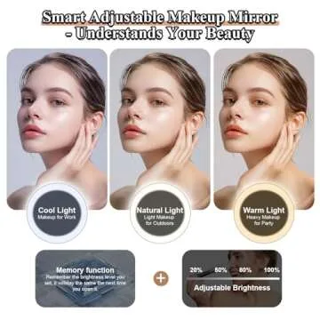 Travel Makeup Bag with LED Mirror Make up Case with Lighted Mirror 3 Color Setting Cosmetic Makeup Box Organizer Vanity Case for Women Beauty Tools Accessories Case Rechargeable (Black, Middle)