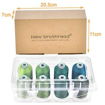 New brothread - 20 Options - 8 Snap Spools of 1000m Each Polyester Embroidery Machine Thread with Cl...