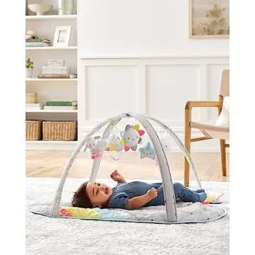 Skip Hop Tummy Time Mat, 3-in-1 Activity Baby Play Gym, Age 0+, Silver Lining Cloud, Grey