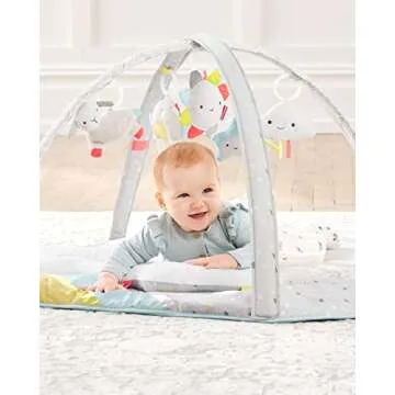 Skip Hop Tummy Time Mat, 3-in-1 Activity Baby Play Gym, Age 0+, Silver Lining Cloud, Grey