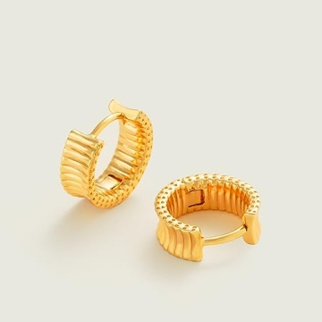 MEVECCO 18K Gold Huggie Hoop Earrings for Women