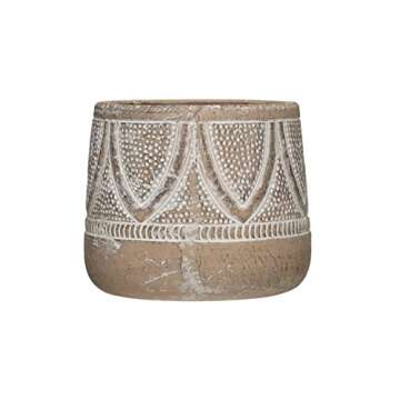 Chic Embossed Terracotta Planter for All Spaces