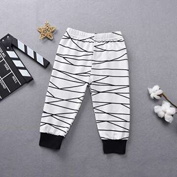 Aalizzwell Toddler Baby Boys Girls Halloween Romper Pants Set for Kids Mummy Matching Outfits Fall Winter Clothes (Mummy Shirt, 5T)
