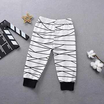 Aalizzwell Toddler Baby Boys Girls Halloween Romper Pants Set for Kids Mummy Matching Outfits Fall Winter Clothes (Mummy Shirt, 5T)