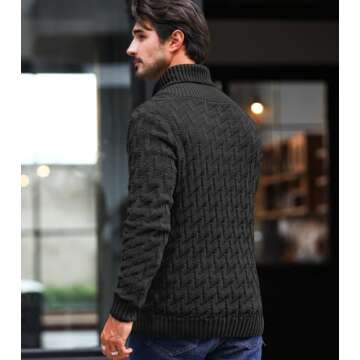 KAVIANA Men's Shawl Collar Pullover Sweater for Winter