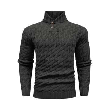 KAVIANA Men's Shawl Collar Pullover Sweater for Winter