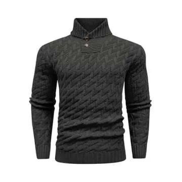 KAVIANA Men's Shawl Collar Pullover Sweater for Winter