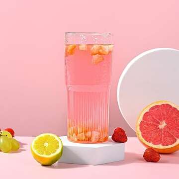 MINGHYZYA Glass Cups With Glass Lids and Straws,20oz Iced Coffee Cup High Borosilicate Glass Tumbler Cup Reusable Wide Mouth Smoothie Cups(Clear,2cups)