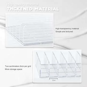 Niurewan 2 Pack Acrylic Makeup Palette Organizer,7 Spaces Plastic Makeup Holder Organizer,Accessories Storage Organizer for Eyeshadow Palettes,Contour Kits,Blush,Clear