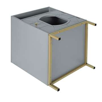 Pet Litter Box Furniture, Cat Washroom Storage Bench Pet House, Particle Board Cat House Nightstand End Table, Living Room Storage Cabinet with Cat-Sized Hole