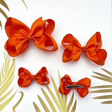 Orange Hair Bows for Girls, 6PCS Stylish Accessories