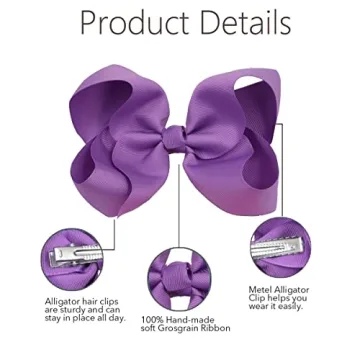 Orange Hair Bows for Girls, 6PCS Stylish Accessories