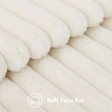 decorUhome Faux Fur Spring Throw Pillow Covers 12x20 Set of 2, Decorative Soft Plush Striped Lumbar ...