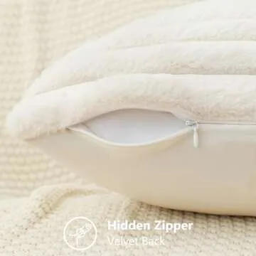 DecorUhome Faux Fur Pillow Covers Set of 2 - Soft & Stylish