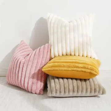 DecorUhome Faux Fur Pillow Covers Set of 2 - Soft & Stylish