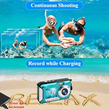 Waterproof Digital Camera 2.7K HD 48 MP for Snorkeling
