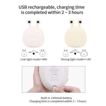 MUID Original Authentic Slug Night Light with Touch Sensor for Bedroom, Nursery Squishy Silicone Soft Night Light for Breastfeeding, Cute Animal Bedside Lamp for Baby Kids Teens