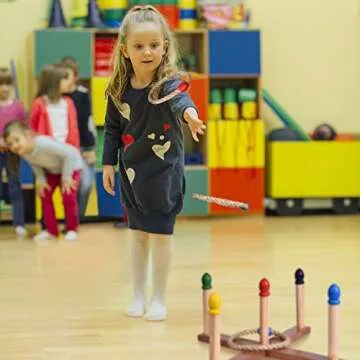 FUN LITTLE TOYS Wooden Ring Toss Games for Kids and Family