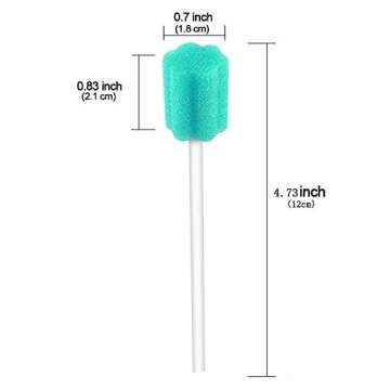 Wellgler's Sterile Sponge Mouth Swabs,Disposable Oral Swabs,Individually Wrapped (100pcs,sky blue)