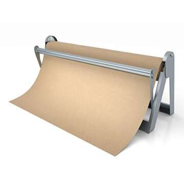 Bryco Goods 18” Paper Roll Dispenser and Cutter, Wall Mountable & Non-Slip Tabletop, Heavy-Duty St...