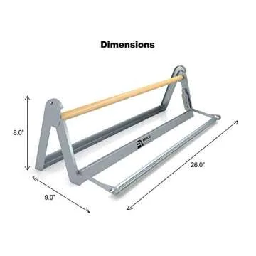 Bryco Goods 18” Paper Roll Dispenser and Cutter, Wall Mountable & Non-Slip Tabletop, Heavy-Duty Steel Frame – Kraft, Butcher, Freezer, Wrapping Paper Holder – for Home, Office, Craft Projects