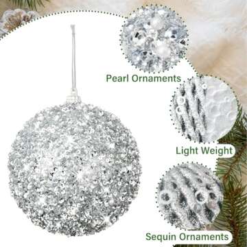 3.15" Glitter Shatterproof Christmas Ball Ornaments