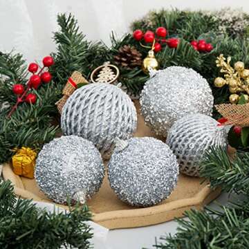 3.15" Glitter Shatterproof Christmas Ball Ornaments