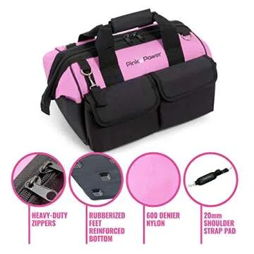 Stylish Pink Power Durable Tool Bag for Women