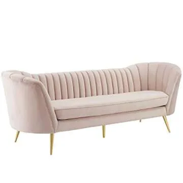 Modway Velvet Sofa in Pink - Stylish Comfort for Any Room