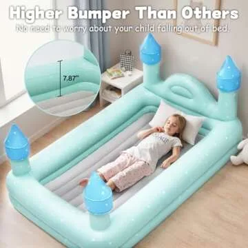 Enchanting ROMPICO Inflatable Toddler Travel Bed with Safety Bumper for Magical Sleepovers