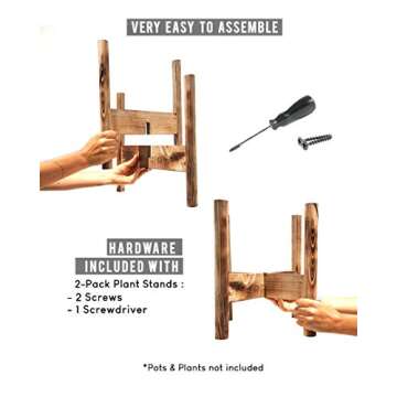 Stylish 12'' Mid Century Plant Stands - Set of 2