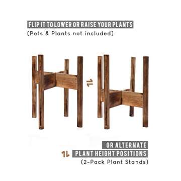 Stylish 12'' Mid Century Plant Stands - Set of 2