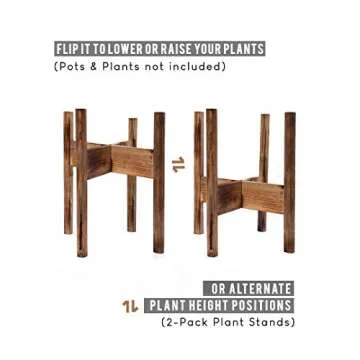 Stylish 12'' Mid Century Plant Stands - Set of 2