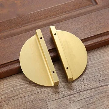 EMVANV Brass Gold Half Circle Moon Drawer Pull Handles