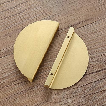 EMVANV Brass Gold Half Circle Moon Drawer Pull Handles