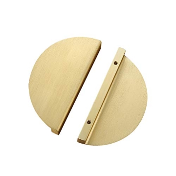 EMVANV Brass Gold Half Circle Moon Drawer Pull Handles