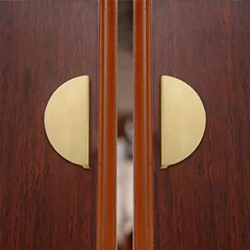 EMVANV Brass Gold Half Circle Moon Drawer Pull Handles